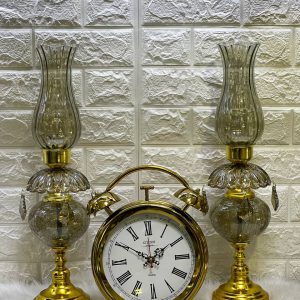 ست ساعت و شمعدان رومیزی کلاسیک طلایی فورتیک